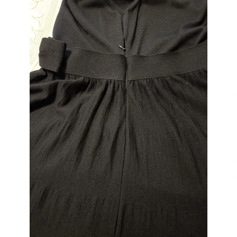 RED Valentino Black Knit Sleeveless Dress Lace Peter Pan Collar Bow Waist - Picture 10 of 11